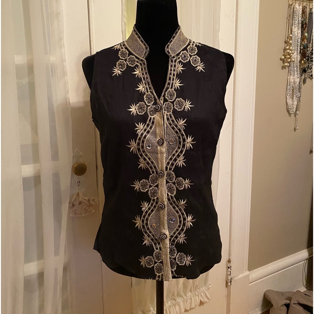 Carol Little sleeveless, dressy, ‘summer top’.
